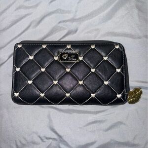 Betsey Johnson Black Quilted Wallet